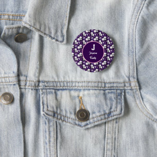 Badge Rond 5 Cm Conception de cadeau personnalisé de monogramme fl