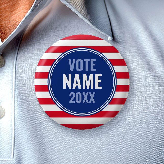 Badge Rond 5 Cm Conception de campagne moderne - Bleu rouge des ba (Campaign Button)