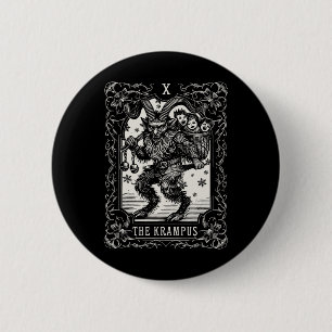 Badge Rond 5 Cm Conception de carte de tarot de Krampus saison de