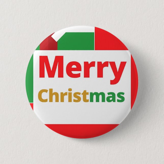 Badge Rond 5 Cm conception de célébration de joyeux noël sur (Devant)