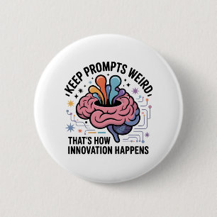 Badge Rond 5 Cm Conception de cerveau d'innovation en intelligence