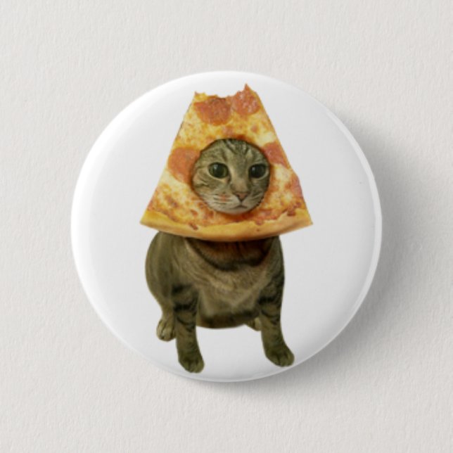 Badge Rond 5 Cm Conception de chat de pizza (Devant)