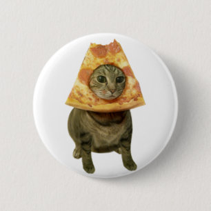 Badge Rond 5 Cm Conception de chat de pizza