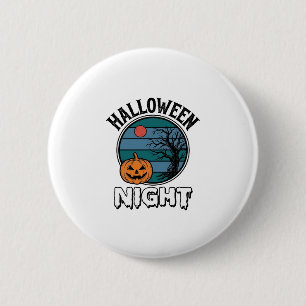 Badge Rond 5 Cm Conception de chemise d'arbre de citrouille de nui