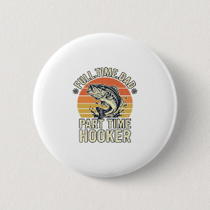 Badge Rond 5 Cm Conception de chemise de bass vintage papa pêche d