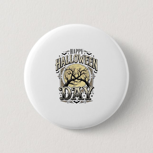 Badge Rond 5 Cm Conception de chemise de branche d'arbre de lune d (Devant)