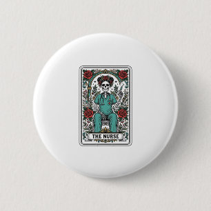 Badge Rond 5 Cm Conception de chemise de carte de tarot d'infirmiè