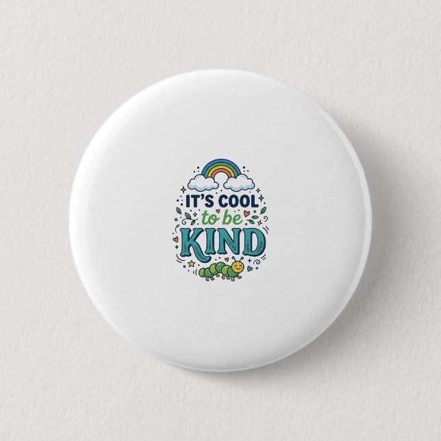 Badge Rond 5 Cm Conception de chemise de chenille arc-en-ciel Cool (Devant)