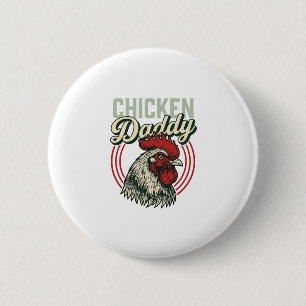 Badge Rond 5 Cm Conception de chemise de coq de papa de poulet vin
