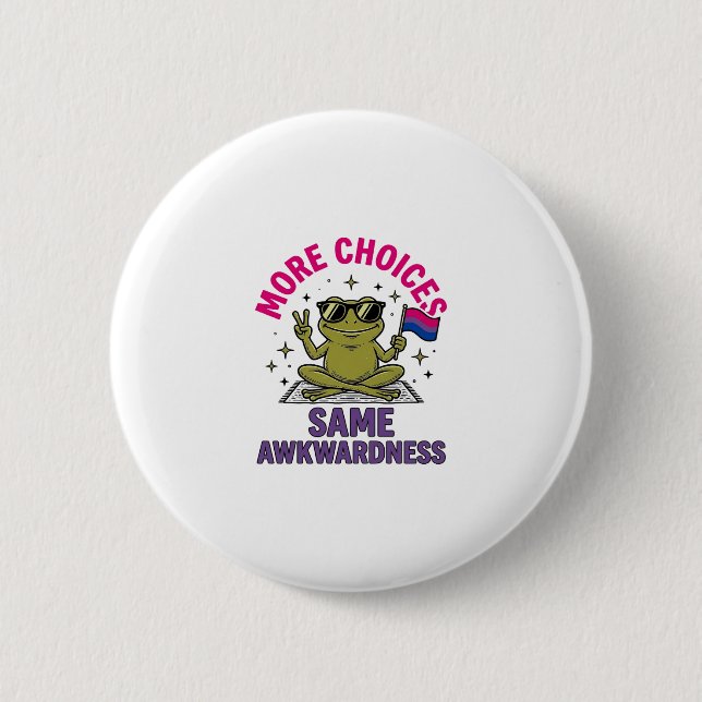Badge Rond 5 Cm Conception de chemise de fierté de grenouille bi d (Devant)