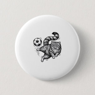 Badge Rond 5 Cm Conception de chemise de kick de foot de chat de g
