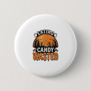 Badge Rond 5 Cm Conception de chemise effrayante vintage de bonbon