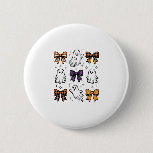 Badge Rond 5 Cm Conception de chemise fantômes et noeuds Halloween