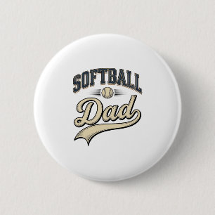Badge Rond 5 Cm Conception de chemise pour papa de softball vintag