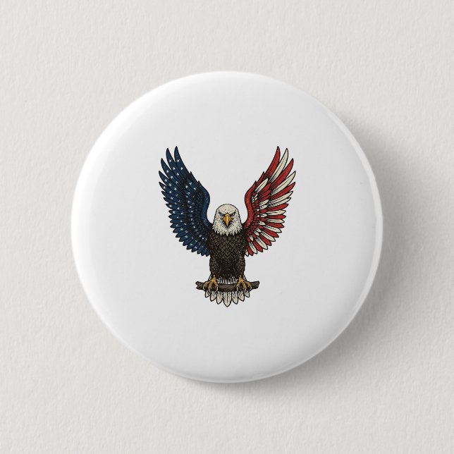 Badge Rond 5 Cm Conception de chemise vectorielle aigle patriotiqu (Devant)