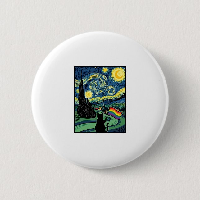 Badge Rond 5 Cm Conception de chemise vectorielle de paysage noctu (Devant)