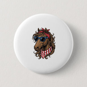 Badge Rond 5 Cm Conception de chemise vectorielle de tête de cheva