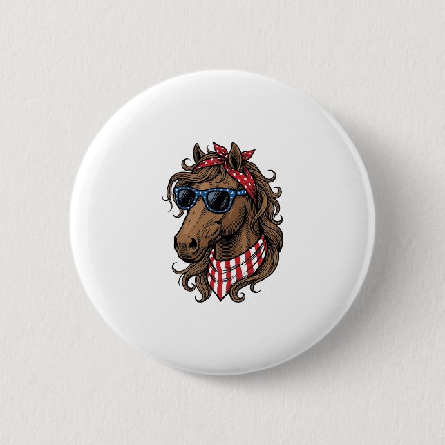 Badge Rond 5 Cm Conception de chemise vectorielle de tête de cheva (Devant)