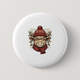Badge Rond 5 Cm Conception de chemise vectorielle de vache des Hig