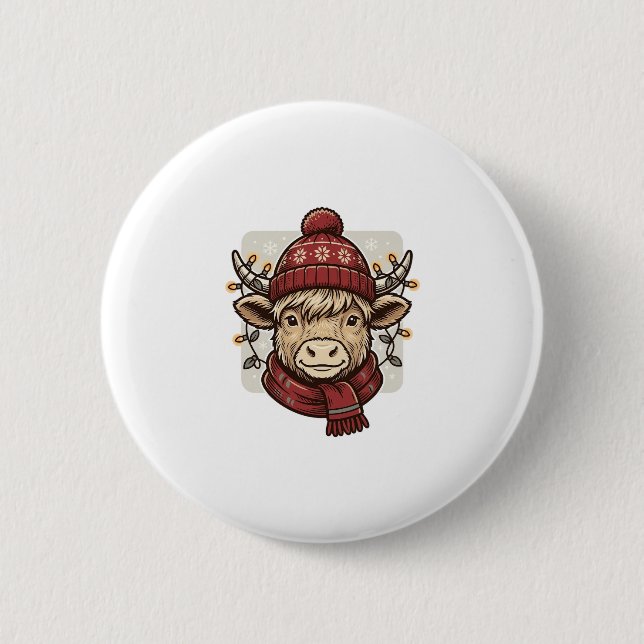 Badge Rond 5 Cm Conception de chemise vectorielle de vache des Hig (Devant)