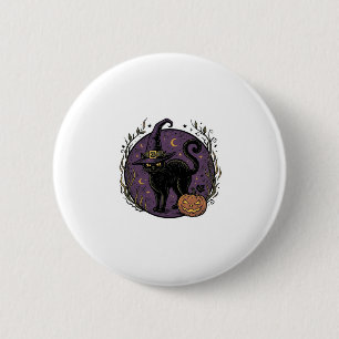 Badge Rond 5 Cm Conception de chemise vectorielle Halloween Chat S