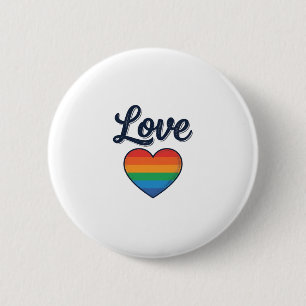Badge Rond 5 Cm Conception de chemise vectorielle Love Rainbow Hea