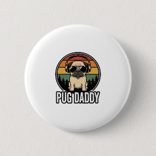 Badge Rond 5 Cm Conception de chemise vectorielle pour chien Pug D