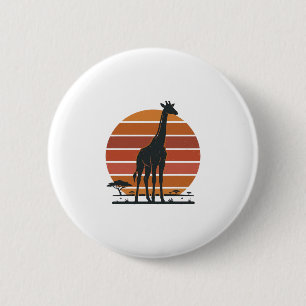 Badge Rond 5 Cm Conception de chemise vectorielle Safari Coucher d