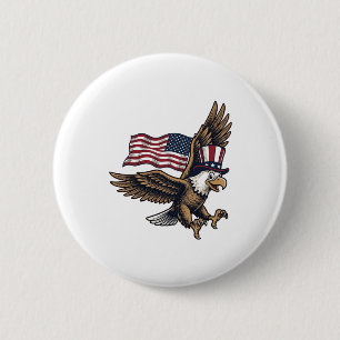 Badge Rond 5 Cm Conception de chemise vintage drapeau aigle patrio