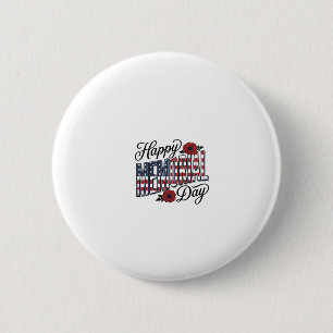 Badge Rond 5 Cm Conception de chemise vintage Happy Memorial Day P