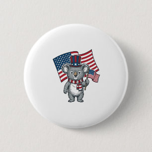 Badge Rond 5 Cm Conception de chemise vintage patriotique koala dr