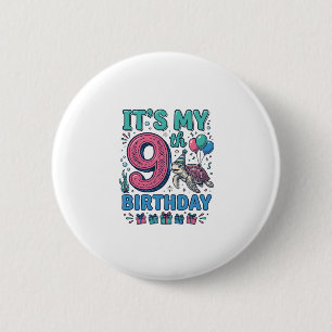 Badge Rond 5 Cm Conception de chemise vintage pour enfants tortue