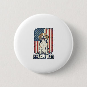 Badge Rond 5 Cm Conception de chien de gravure vintage patriotique