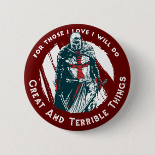 Badge Rond 5 Cm Conception de citation de chevalier courageux