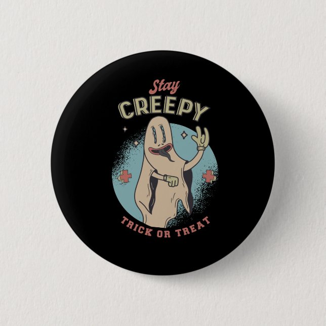 Badge Rond 5 Cm Conception de citation de fantôme d'Halloween (Devant)