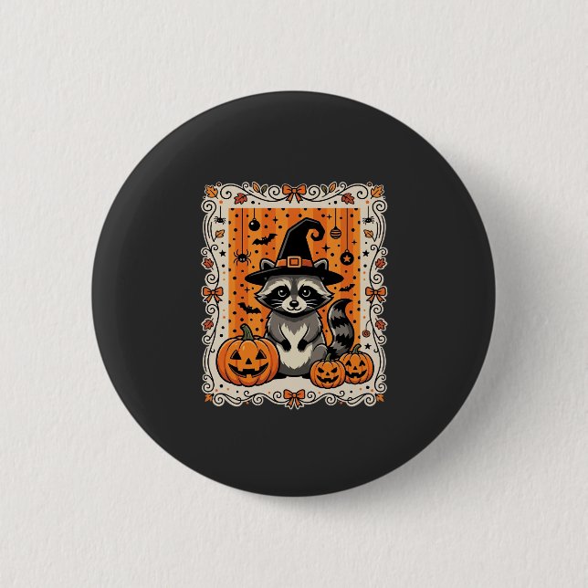 Badge Rond 5 Cm Conception de citrouille d'Halloween de raton lave (Devant)