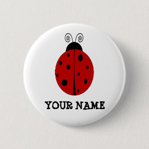 Badge Rond 5 Cm Conception de COCCINELLE customisée avec TOUT NOM