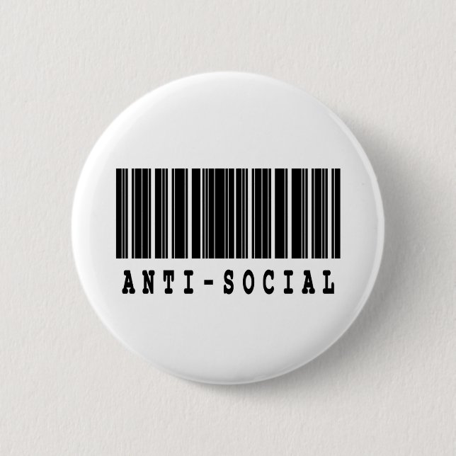 Badge Rond 5 Cm conception de code-barres antisociale (Devant)