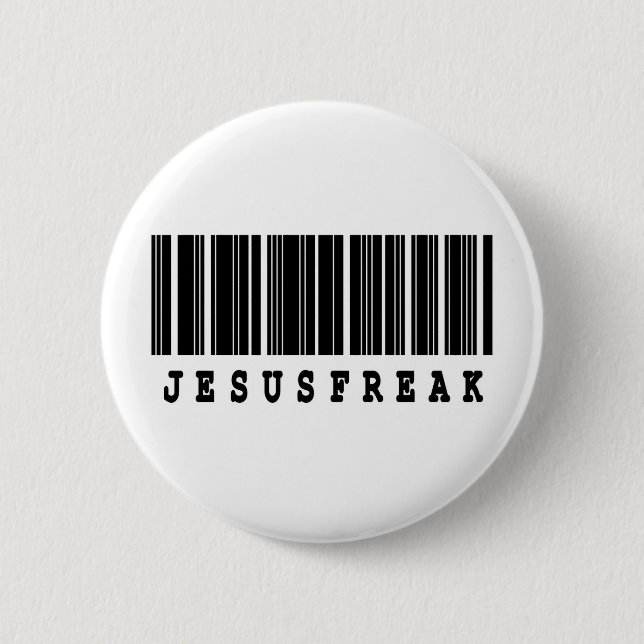 Badge Rond 5 Cm conception de code-barres Jesus Freak (Devant)