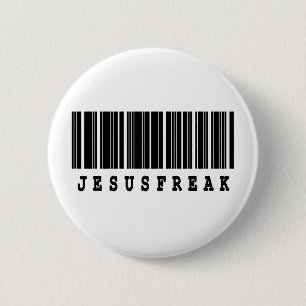 Badge Rond 5 Cm conception de code-barres Jesus Freak