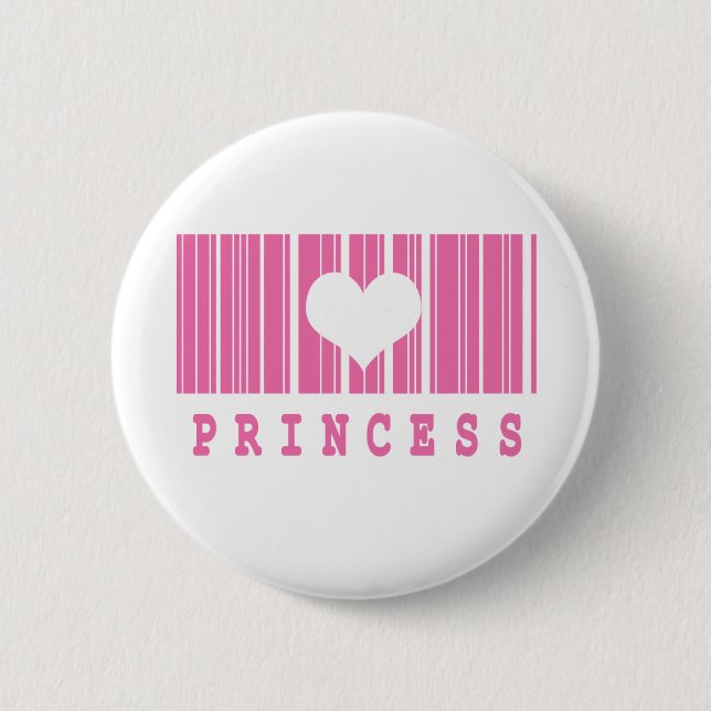 Badge Rond 5 Cm conception de code-barres princesse (Devant)