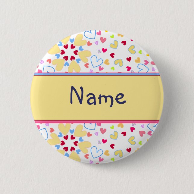Badge Rond 5 Cm Conception de coeur (Devant)