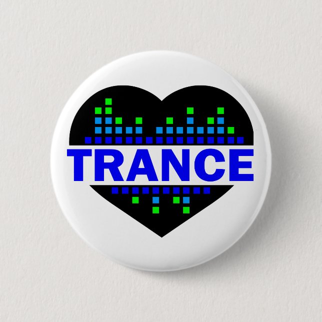 Badge Rond 5 Cm Conception de coeur de transe (Devant)