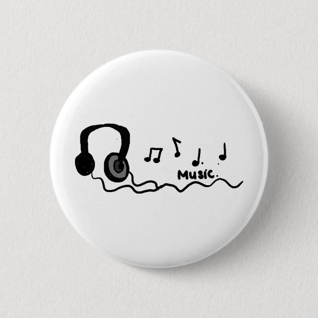 Badge Rond 5 Cm Conception de cool de musique ! (Devant)