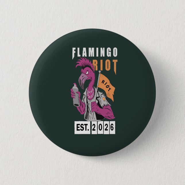 Badge Rond 5 Cm Conception de design urbain flamant riot (Devant)