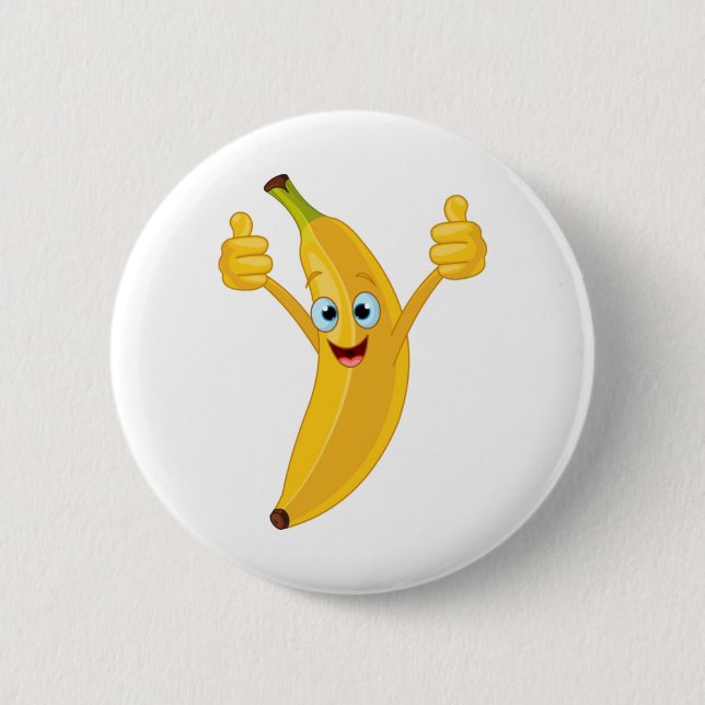 Badge Rond 5 Cm Conception de dessin animé de banane (Devant)