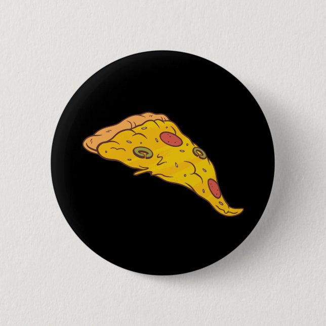 Badge Rond 5 Cm Conception de dessin animé de morceau de pizza sav (Devant)
