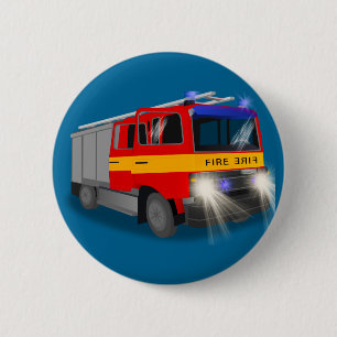 Badge Rond 5 Cm Conception de dessin du moteur cool d'incendie pou