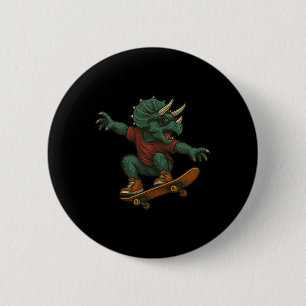 Badge Rond 5 Cm Conception de dinosaure Triceratops de planche à r