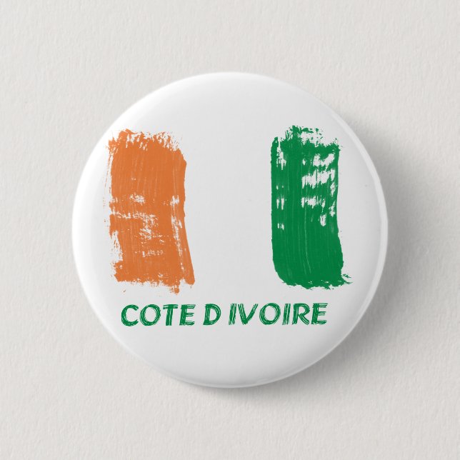 Badge Rond 5 Cm Conception de drapeau de Cote d'Ivore (Devant)